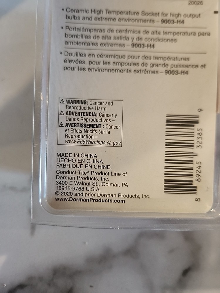 Dorman 90801 Builders Series H4 / 9003 Ceramic Socket