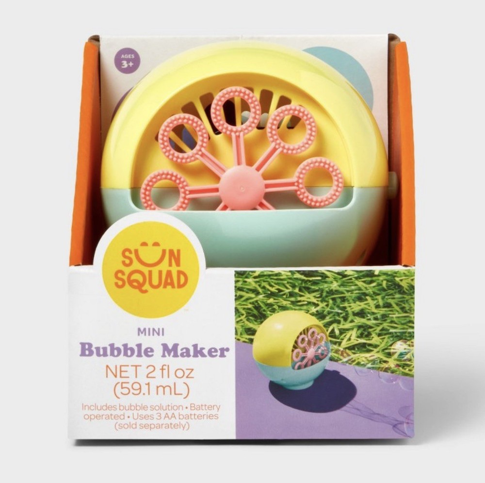Sun Squad Mini Bubble Maker Fun Bubble Toy for Kids Ages 3+