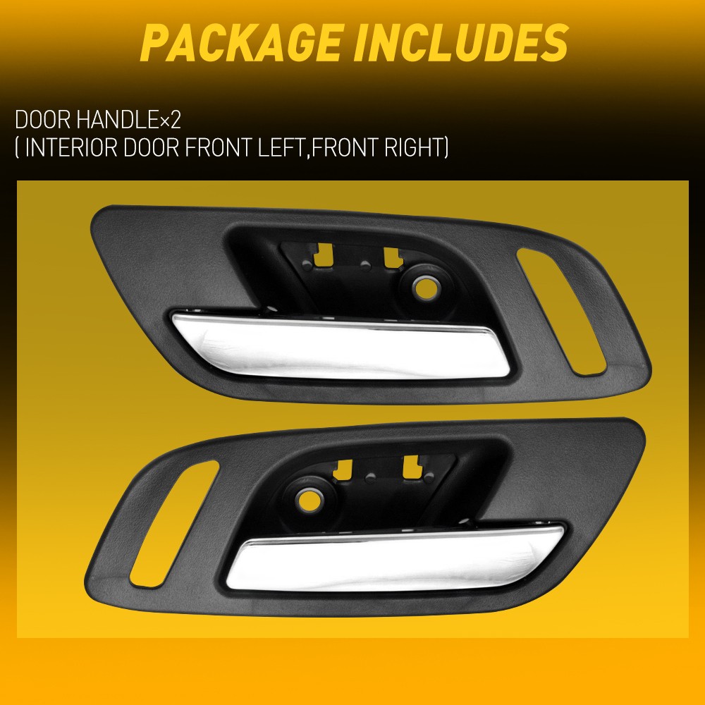 Inner Interior Inside Door Handle Black Chrome Lever Front Left Right Set of 2