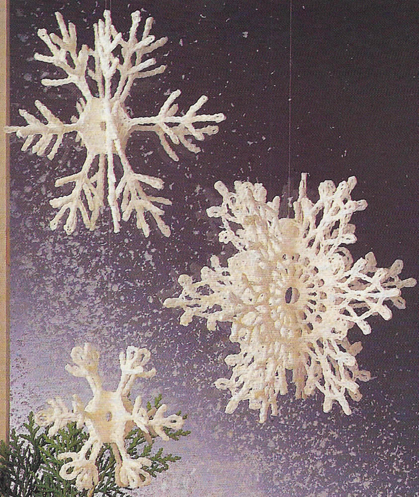 3-D Winter Snowflakes crochet PATTERN INSTRUCTIONS