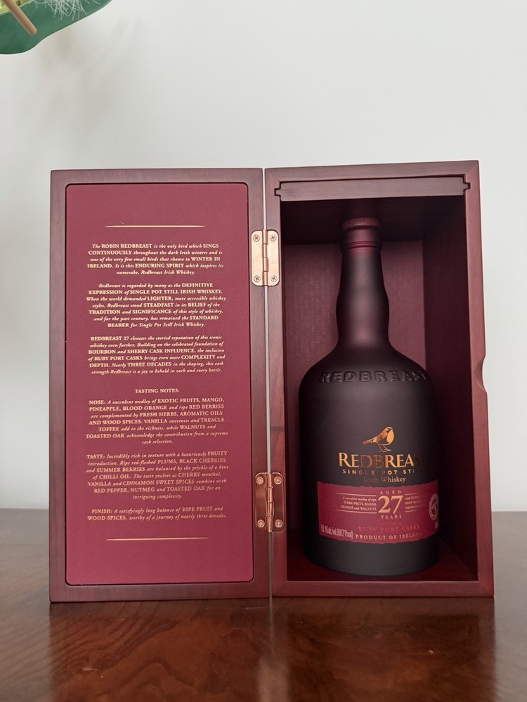 Empty bottle Redbreast 27 Year Single Pot Still Ruby Port Cask (750 ml) w case
