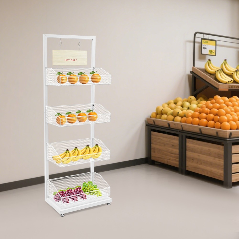 Snack Display Shelf, Retail Storage Rack, Candy Organizer Fruit Storage Basket