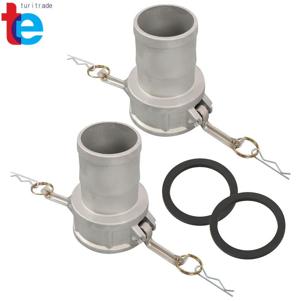 3in Aluminum Camlock Coupler C Type  - Lever & Serrated Tail 2-Pack