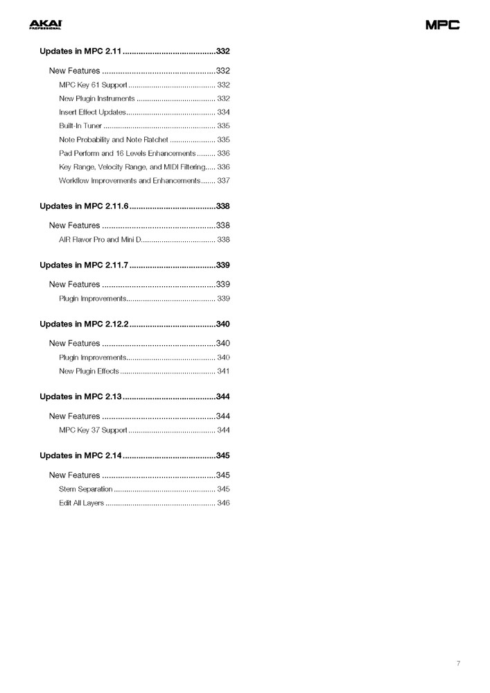 Akai Pro MPC Software Version 2.14 User Guide Manual: 347 Pages Color