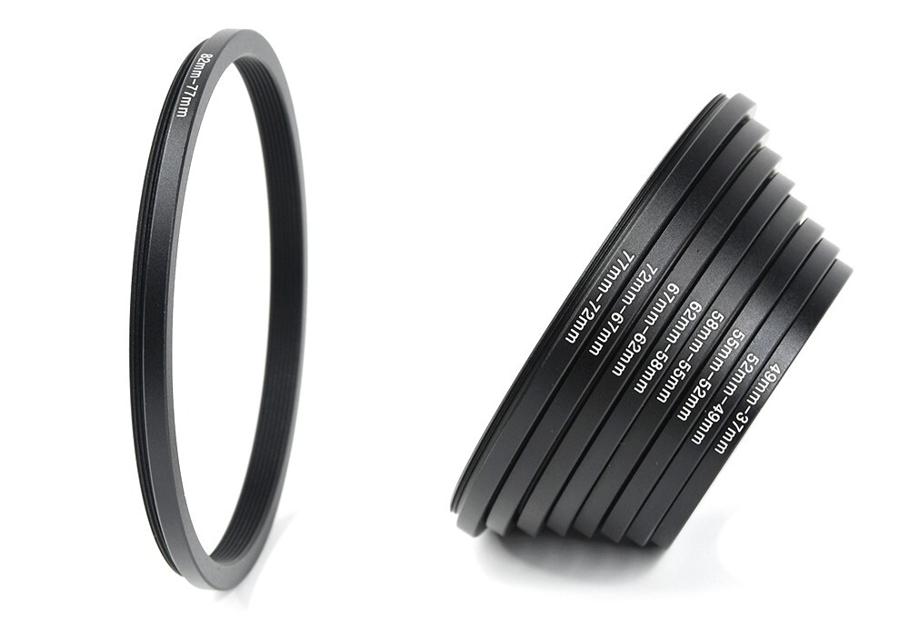 18 Pcs Lens Ring Camera Filter Adapter Set, Step-Up & Step Down Kit for DSLR