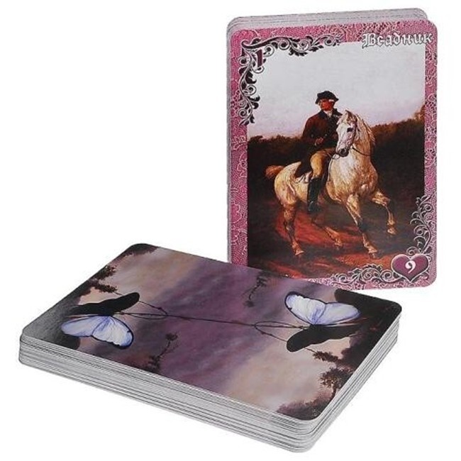 Вишневые и лиловые сумерки карты Ленорман Lilac & Cherry Twilight Lenormand