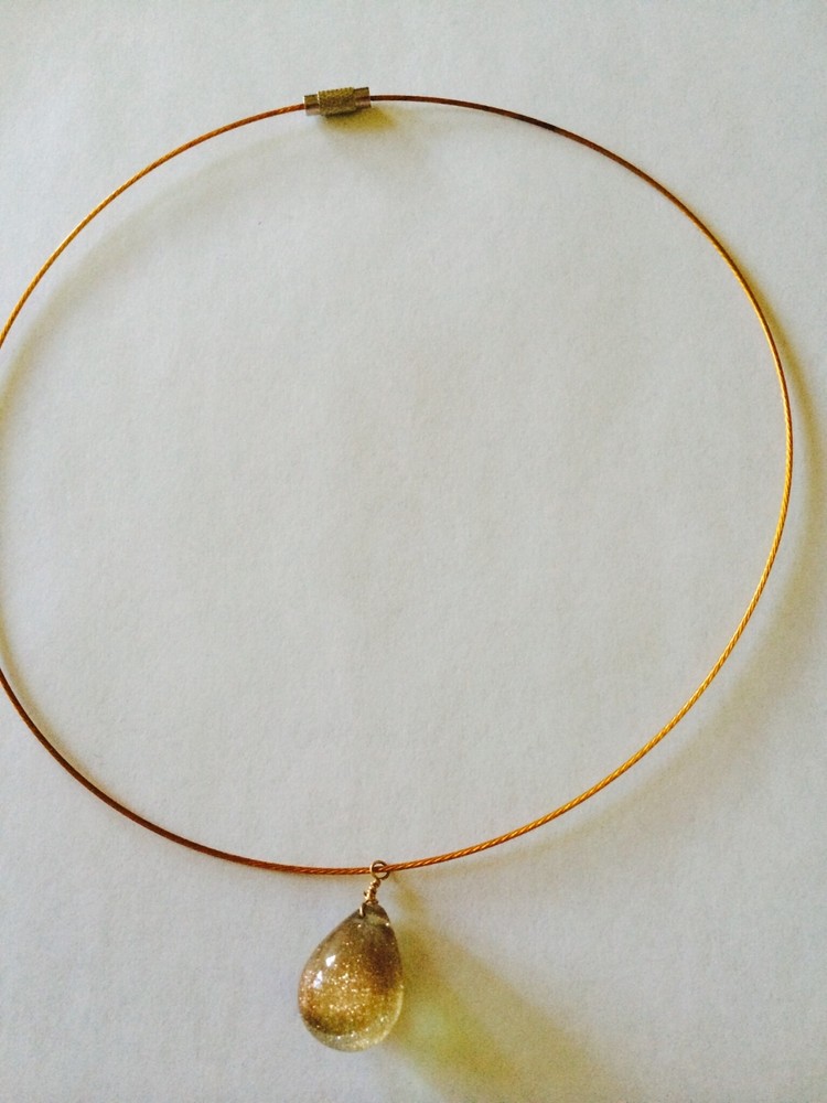 Handmade Fun citrine bronze beach choker