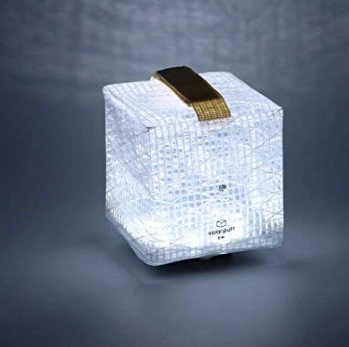 Outdoor Solar-Powered Light, Inflatable LED Lantern - Waterproof, Warm White