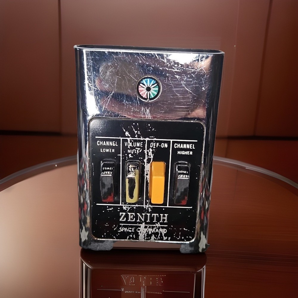 Vtg Zenith Space Command 4 Button TV  Remote Control Clicker Chrome MCM 1960's