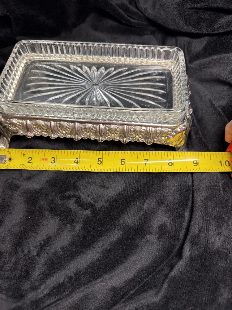 Silver Plated Dish and Base with Legs Antique