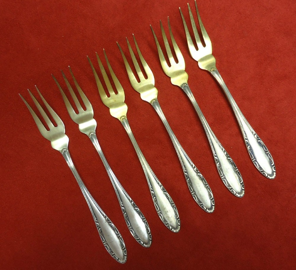 6 German 800 Silver Fruit Forks or Cocktail Forks (#2242)