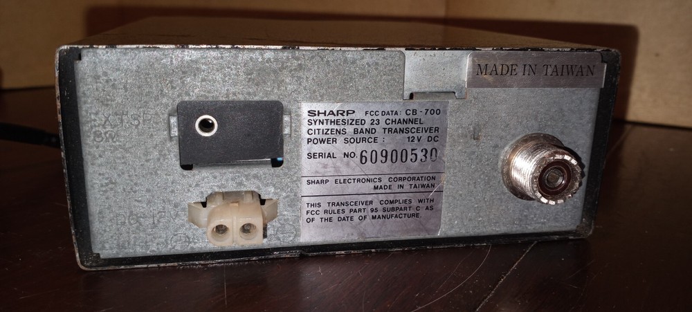 SHARP 23 CHANNEL CB-700 CITIZENS BAND TRANSCEIVER, with MICROPHONE