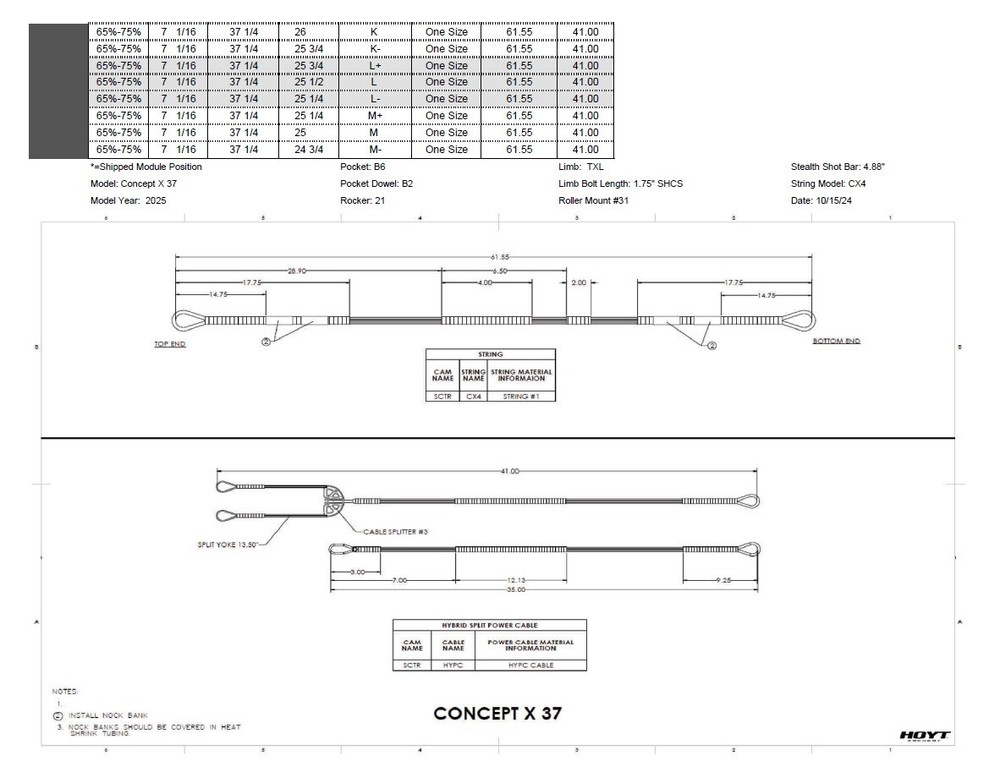 Hoyt Archery SPEC Mods or Modules for Concept X Compound Bow w/ SCTR Cams