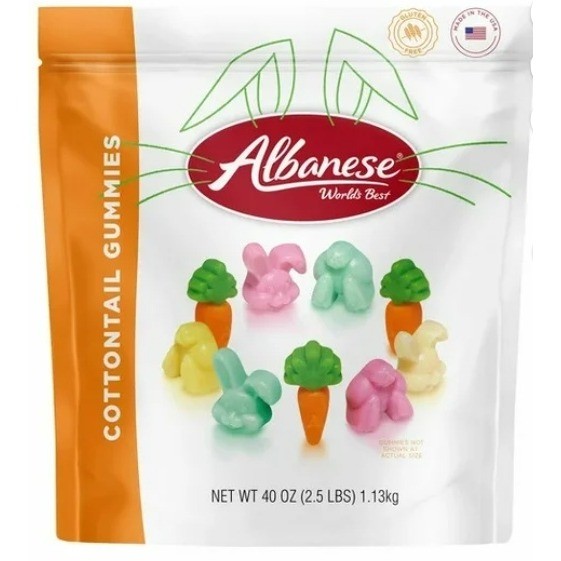 Albanese Cottontail Gummies 2 Pack 40oz Bags Fruit Flavored Easter Candy