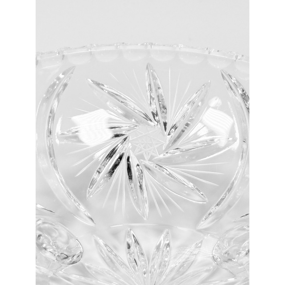 Vintage Starburst Pattern Footed Crystal 8” Bowl