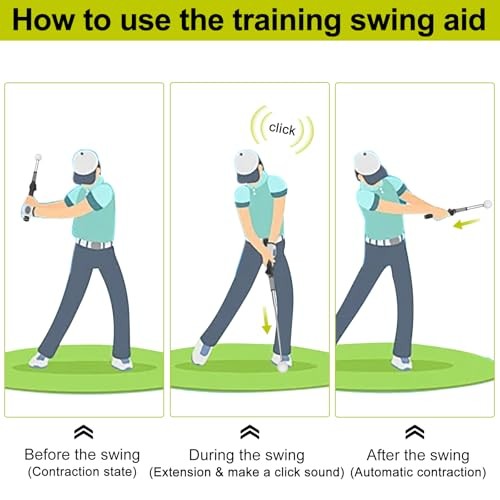 Retractable Golf Swing Aid for Golf Speed Training, Rhythm Click Golf Right