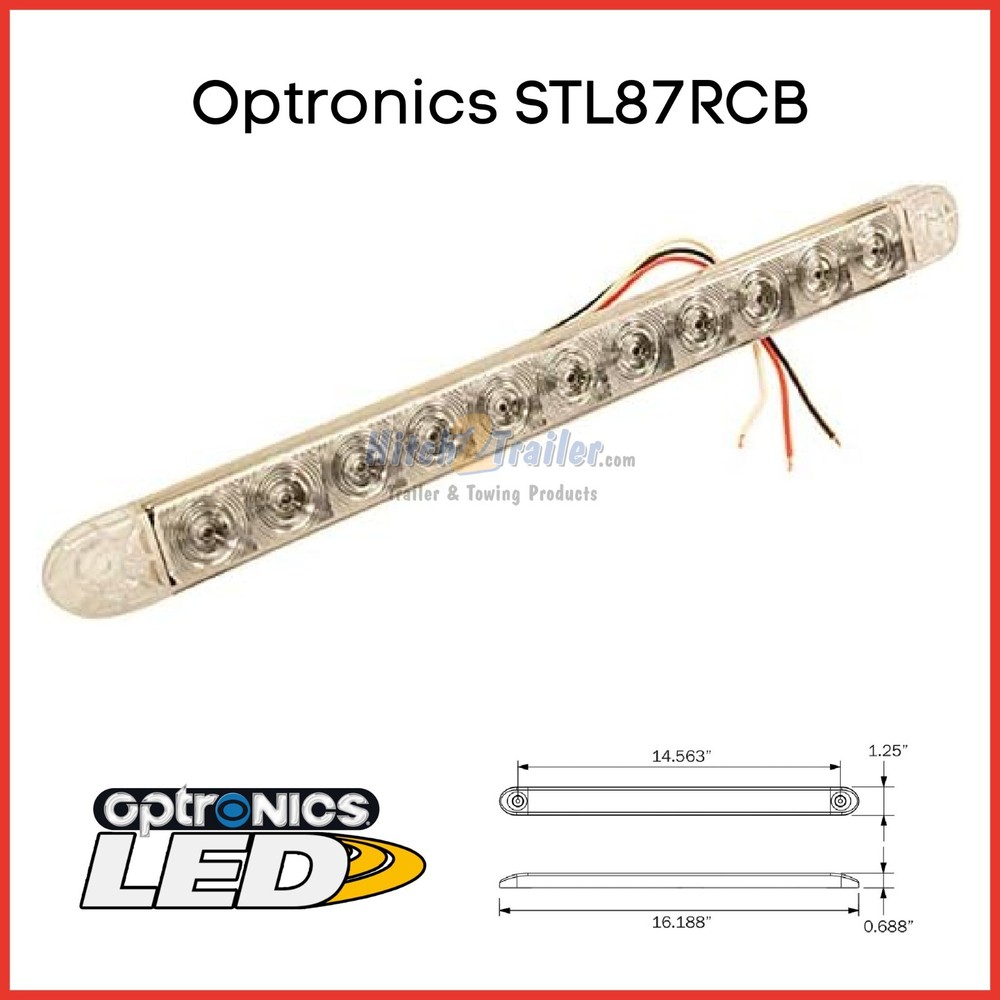 Optronics STL87RCB Thinline Sealed LED Stop/Turn/Tail Light Submersible