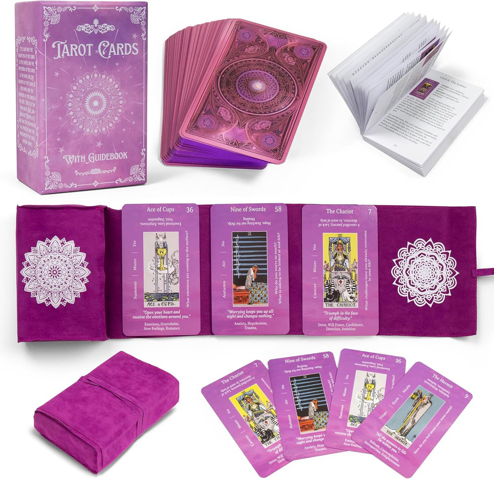 Beginners Tarot Cards With GuideBook  Pink Tarot Deck Learn Tarot Beautiful Deck