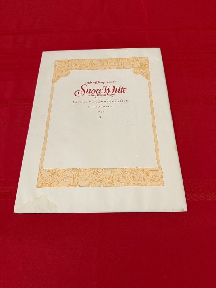 Disney's SNOW WHITE Exclusive Commemorative Lithograph