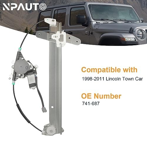 Power Window Regulator with Motor Replacement for Lincoln Front Passenger Side