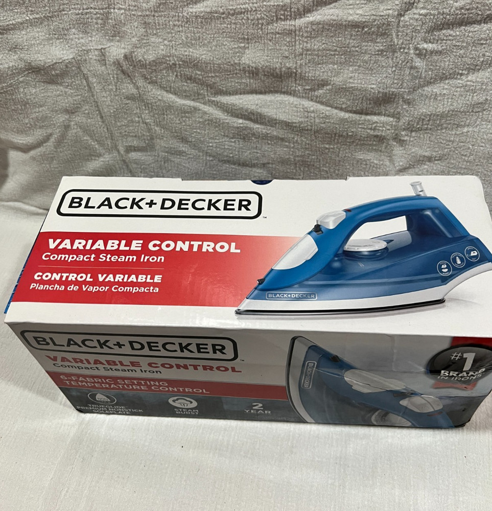 BLACK+DECKER  Variable Control Compact Steam Iron - Blue & White