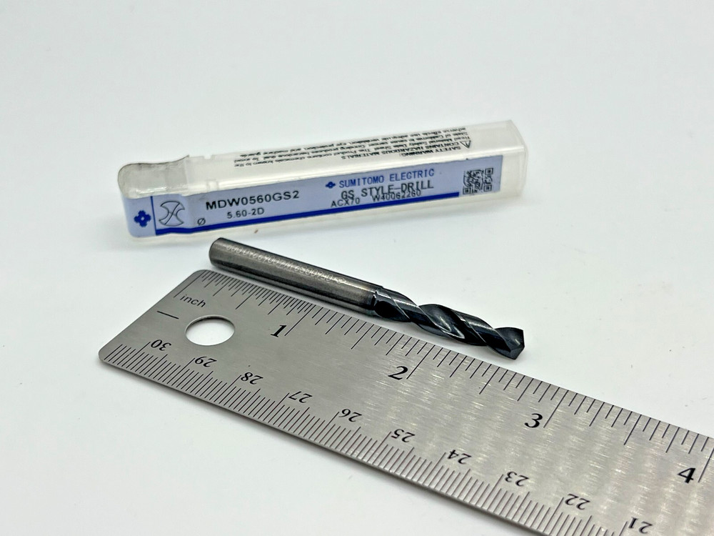 SUMITOMO Solid Carbide Drill - 5.6mm, 2XD, MDW0560GS2