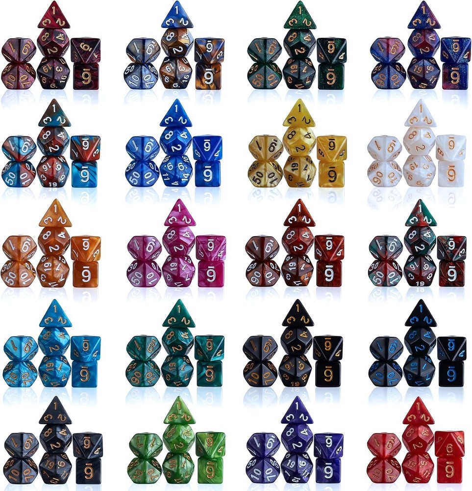 182pcs DND Dice Sets - 26 Colors with Large Drawstring Bag