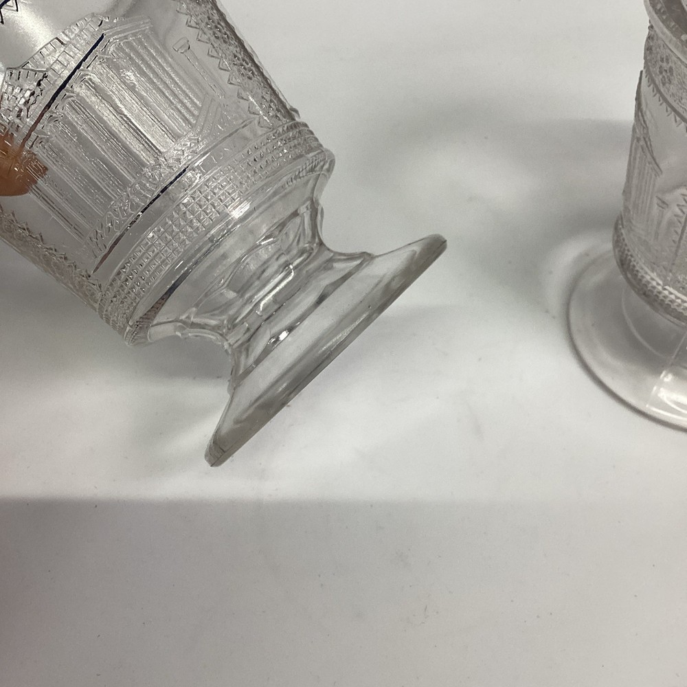 Antique 1880’s EAPG ADAMS & CO EGYPTIAN SPHINX PATTERN GLASS SPOONER