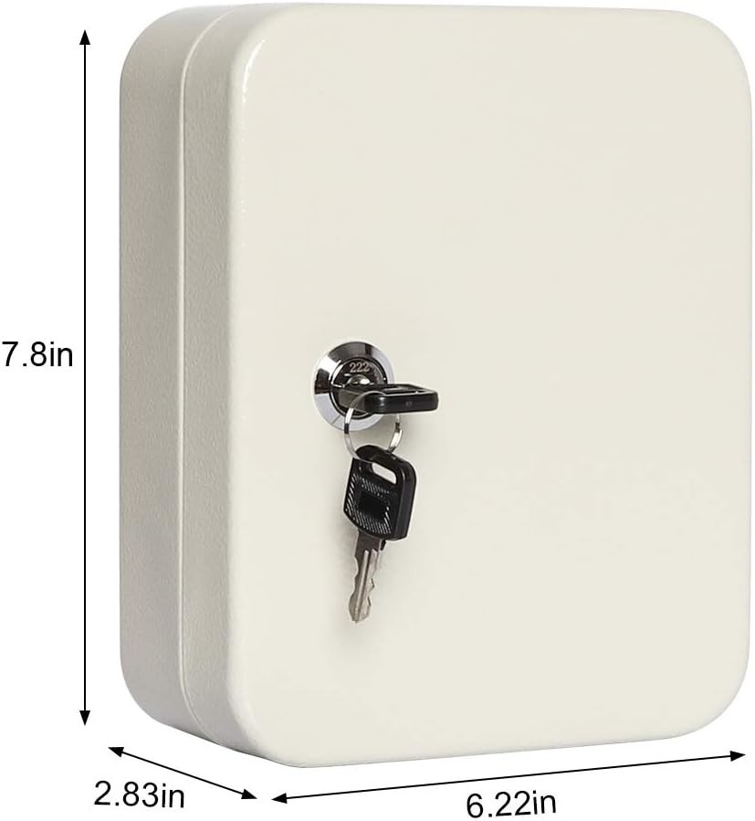 Key Cabinet Wall Mount,Locking Organizer,Key Storage Lock Small, White