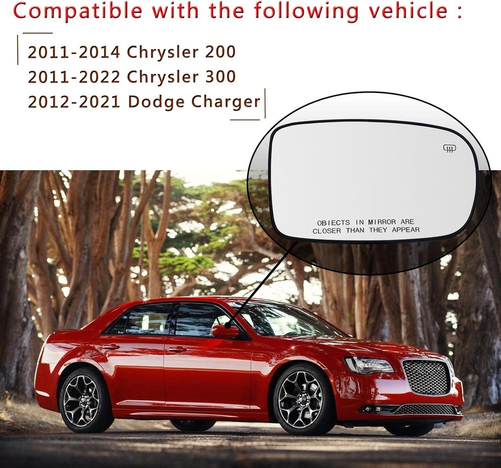 Passenger Side Mirror Replacement for Chrysler 200 300 Right (Passenger Side)