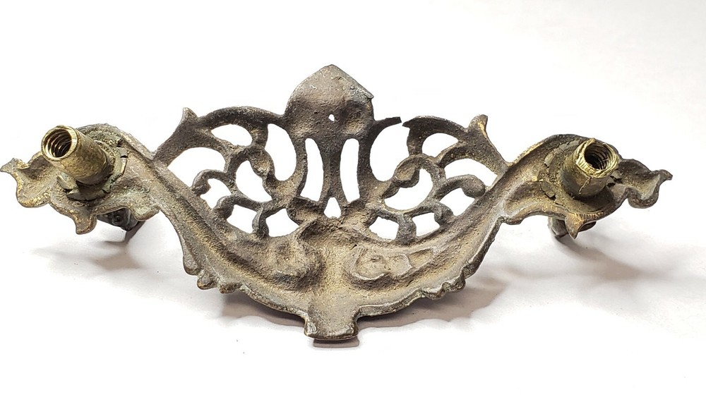 Solid Brass Dresser Drawer Pull Back Plate 4.5" Scroll