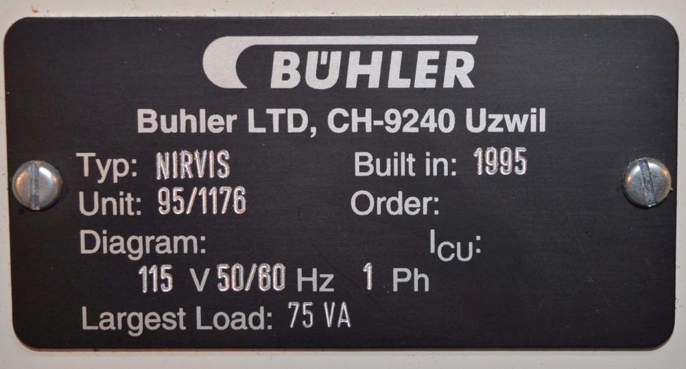 Buhler / Buchi NIRVIS FT NIR Spectrometer ++