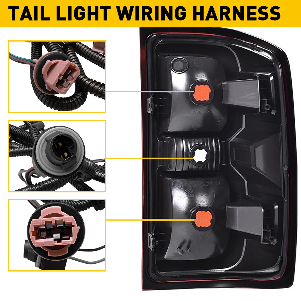 Right Tail Light Socket Wiring Harness For 16-19 Chevy Silverado GMC 1500 2500HD
