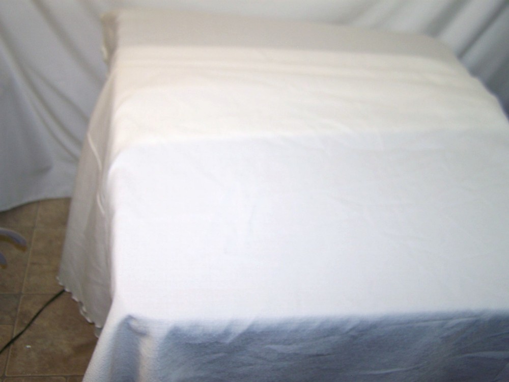 Ivory Round Tablecloth Table Cover Textured 88x88