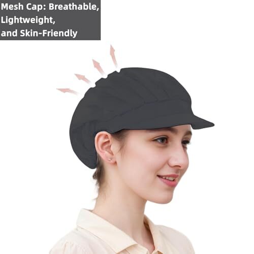 Chef Hat and Cooking Cap - 2Pcs/Set Adjustable Elastic Caps One Size Black