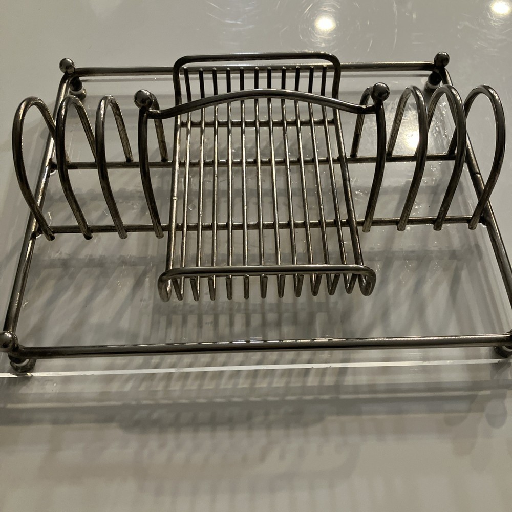 Vintage TRAY- Chrome & Lucite MCM Silverware Caddy - Silverware NOT Included