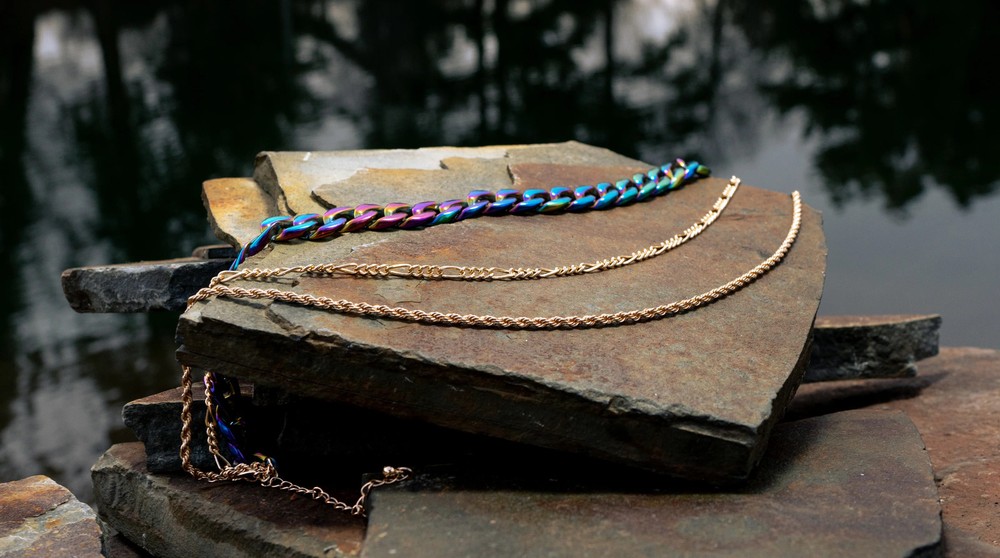 Three Row Chain Link Necklace