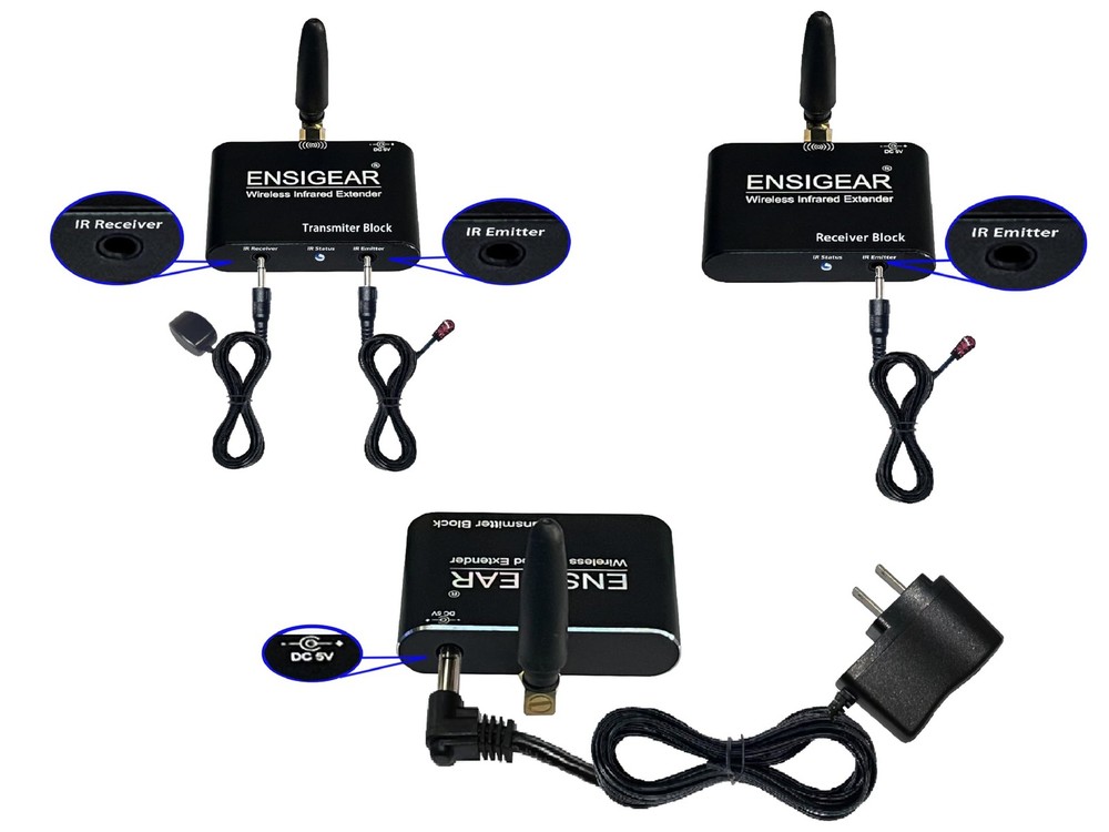 Wireless IR Repeater Kit, Infrared Remote Control Extender, Infrared Remote C...