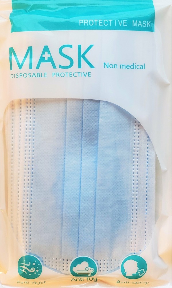 Standard Ear Loops Disposable 3 Layer Face Mask 10 Pack