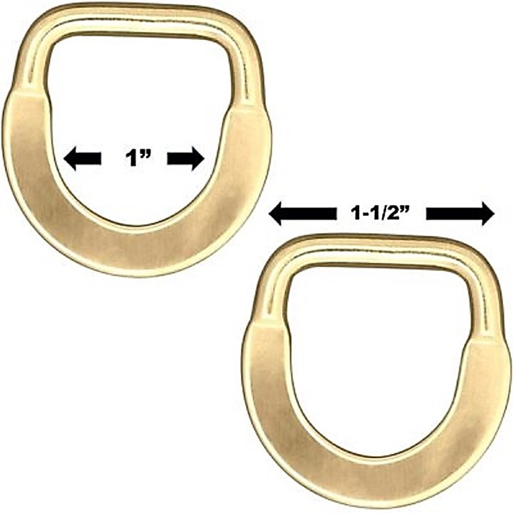 New 2 pack of Flat 1" Solid brass or Stainless saddle dees