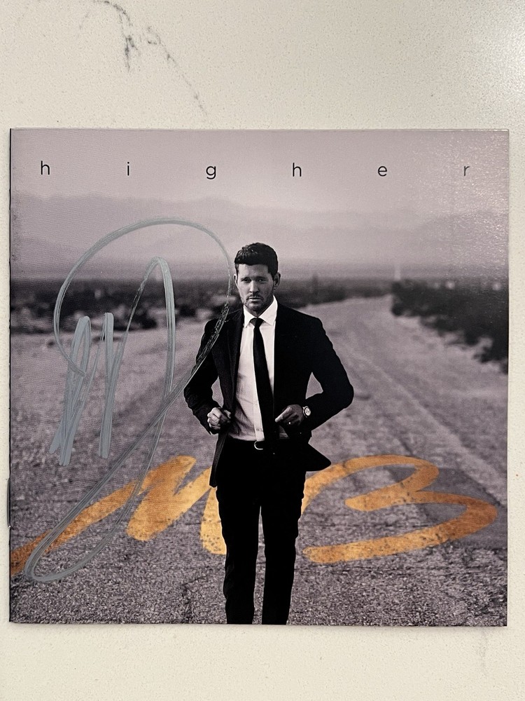 Michael Buble Higher Autographed Signed In Silver Booklet & Sealed Target CD #1