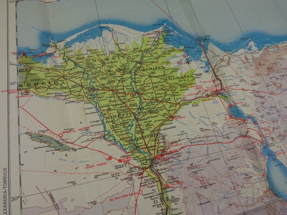 WW2 "RESTRICTED" British map of "CAIRO" (WING COMMANDER, DFC & BAR)