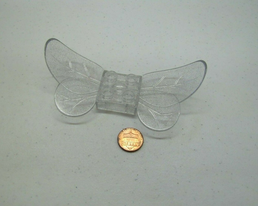 Lego Duplo Bee Butterfly Wings W/ Studs Translucent Glitter Clear Replacement