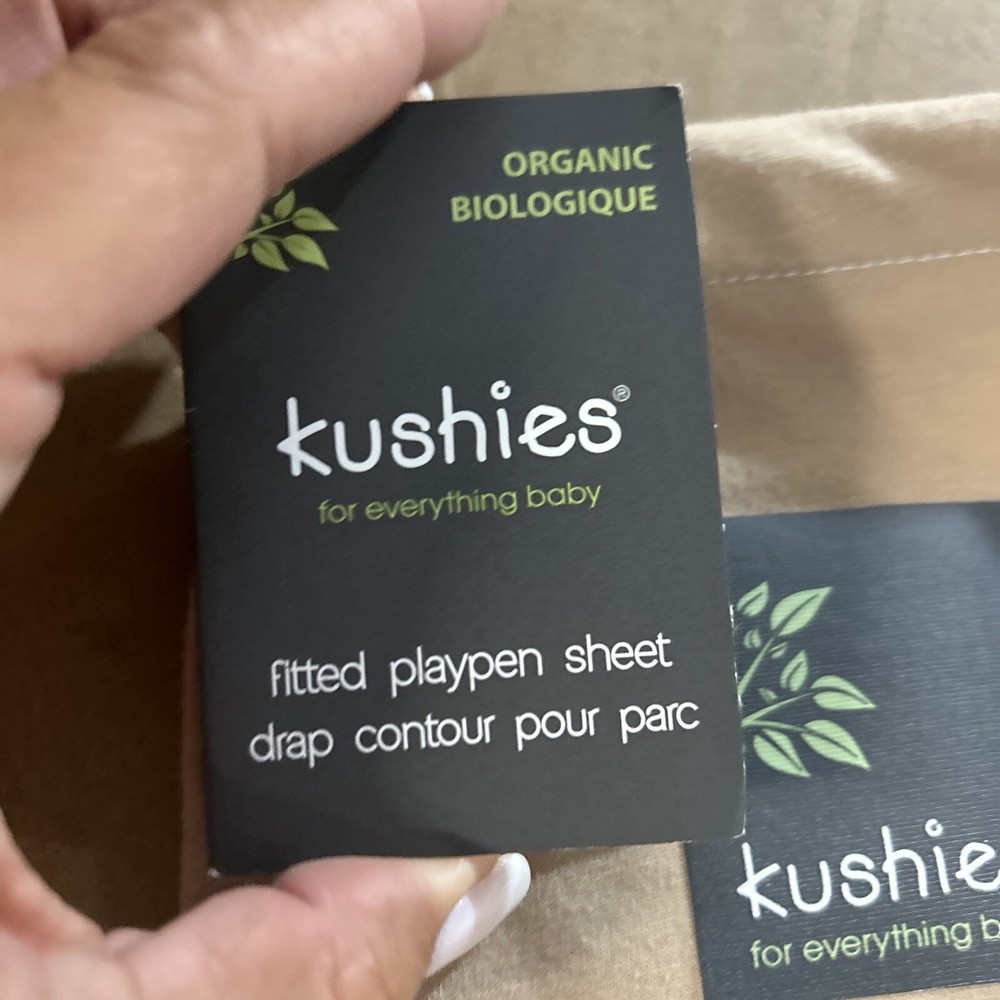 Kushies Organic Fitted Play Pen Sheet Tan New