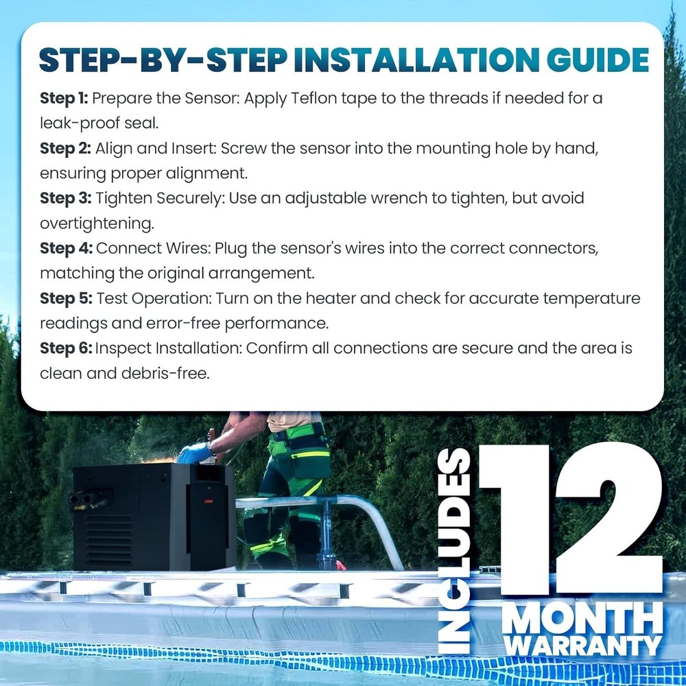 Pool Spa Water Temperature Sensor Replacement High-Quality Compatible 12