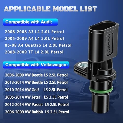 Engine Camshaft Position Sensor Compatible with VW Jetta Beetle Golf Passat