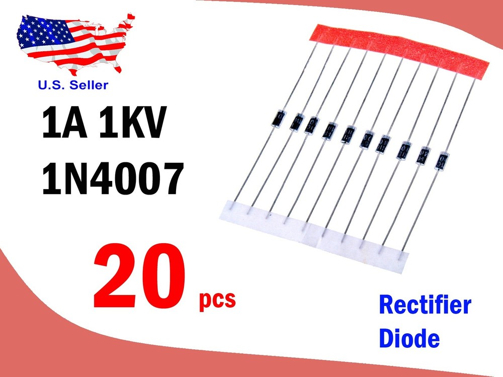 1N4007 (20 pcs) 1A 1000V Rectifier Diode - Free & Fast shipping