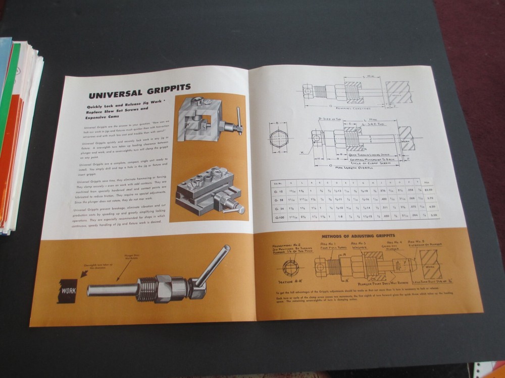 Vintage Universal Engineering Universal Grippits Brochure Catalog B63