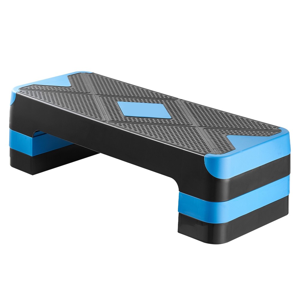 Uimoso Adjustable Aerobic Exercise Step Platform with 4 Risers - Blue