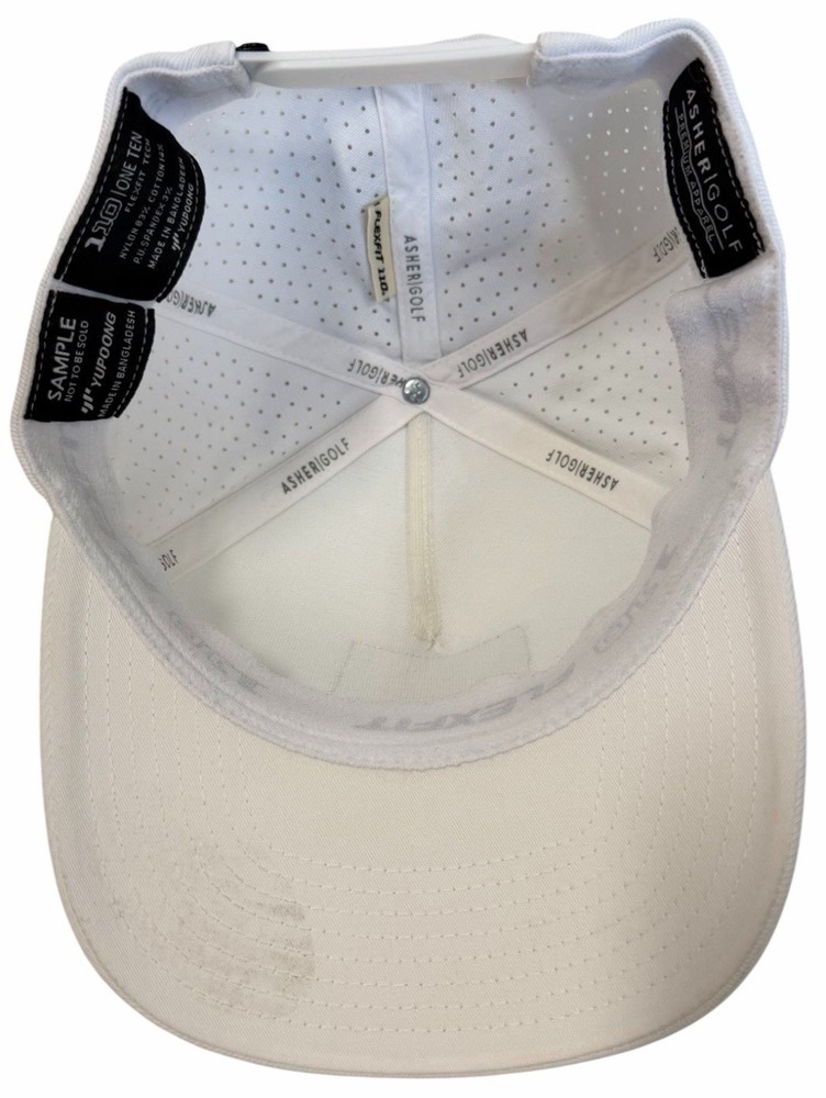 Thinking Birdie Making Bogey Patch 5 Panel White Players Snapback by Asher Golf